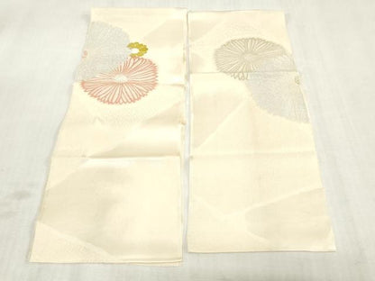平和屋着物▼小紋　解き反物　着尺　裁断済み　舞花文　金銀糸　逸品　DABJ4829zy