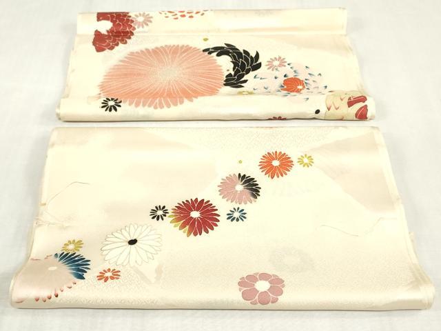 平和屋着物▼小紋　解き反物　着尺　裁断済み　舞花文　金銀糸　逸品　DABJ4829zy