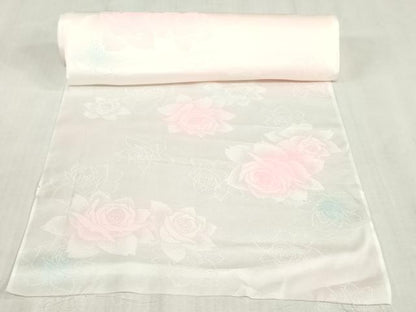 平和屋着物▼長襦袢　解き反物　着尺　薔薇　バラ　暈し染め　逸品　DABJ4833zy