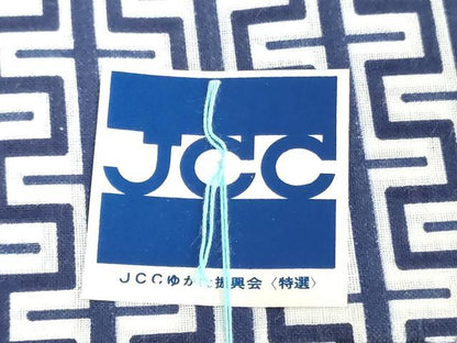 平和屋着物∴夏物　浴衣　反物　着尺　幾何学文　綿　逸品　未使用　DABJ4835zy