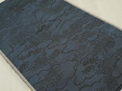 平和屋着物▼結城紬　反物　着尺　雲取り草花文　さが美扱い　証紙付き　逸品　未使用　DABJ4840zy