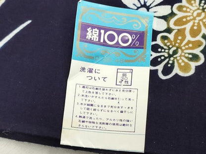 平和屋着物∴夏物　浴衣　反物　着尺　注染　舞花文　綿　逸品　未使用　DABJ4849zy