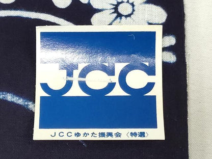 平和屋着物∴夏物　浴衣　反物　着尺　注染　舞花文　綿　逸品　未使用　DABJ4849zy