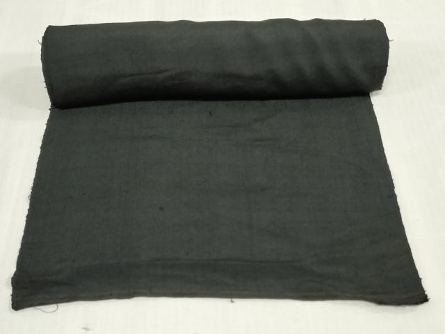 平和屋着物＊夏物　男性　黒紋付き　黒生地　反物　着尺　紗紬　逸品　未使用　DABJ4857zy