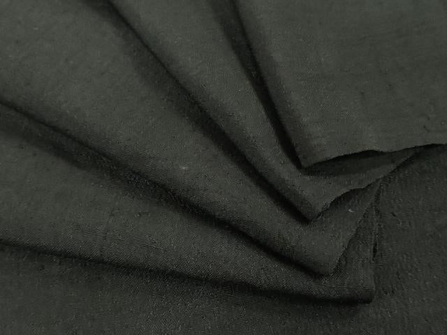 平和屋着物＊夏物　男性　黒紋付き　黒生地　反物　着尺　紗紬　逸品　未使用　DABJ4857zy