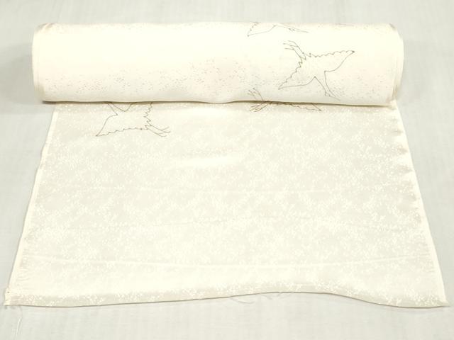 平和屋着物▼長襦袢　解き反物　着尺　飛鶴文　金彩　逸品　DABJ4860zy