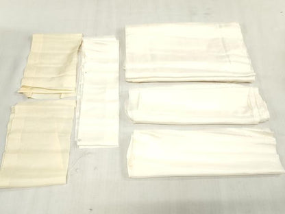 平和屋着物▼小地谷紬　解き反物　着尺　100柄　草花文　裁断済み　八掛・胴裏付き　逸品　DABJ4864zy