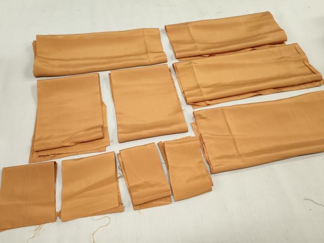 平和屋着物▼本場大島紬　解き反物　着尺　9マルキ　垣根　裁断済み　八掛・胴裏付き　逸品　DABJ4865zy