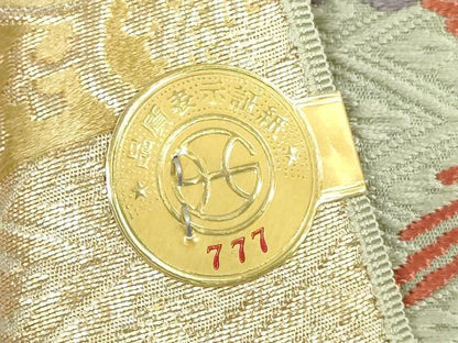 平和屋着物▼西陣　竹本正典謹製　名古屋帯　帯反物　唐織　鳳凰唐草文　金糸　証紙付き　逸品　未使用　DABJ4876zy