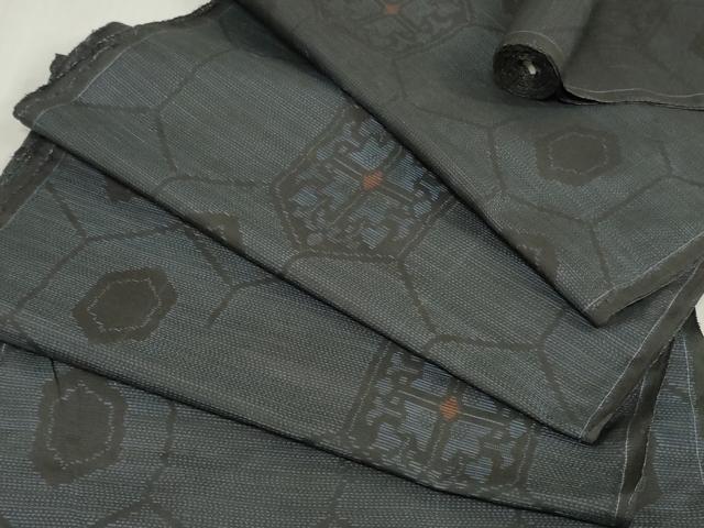 平和屋着物▼本場大島紬　反物　着尺　亀甲花文　逸品　未使用　DABJ4883zy
