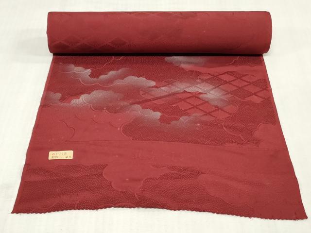 平和屋着物▼羽織・コート　反物　羽尺　雲文　銀彩　逸品　未使用　DABJ4894zy