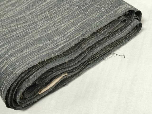 平和屋着物▼お召　解き反物　着尺　変わり縞　逸品　DABJ4900zy