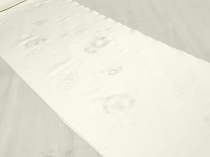 平和屋着物▼長襦袢　反物　着尺　花鼓地紋　生成り色　逸品　未使用　DABJ4907zy