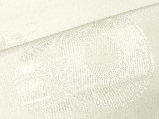 平和屋着物▼長襦袢　反物　着尺　花鼓地紋　生成り色　逸品　未使用　DABJ4907zy