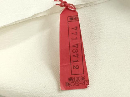平和屋着物▼長襦袢　反物　着尺　花鼓地紋　生成り色　逸品　未使用　DABJ4907zy
