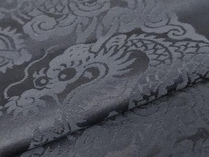 平和屋着物▼袋帯　帯反物　団龍地紋　紫黒色　逸品　DABJ4919zy