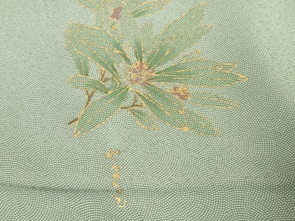 平和屋着物▼伝統工芸師　服部光擴　江戸小紋　反物　着尺　草木染　鮫小紋柄　八掛付き　箱付き　逸品　未使用　DABJ4926zy