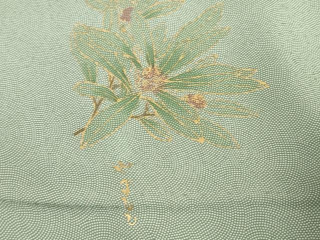 平和屋着物▼伝統工芸師　服部光擴　江戸小紋　反物　着尺　草木染　鮫小紋柄　八掛付き　箱付き　逸品　未使用　DABJ4926zy