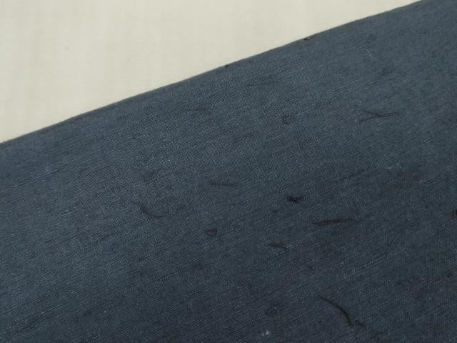 平和屋着物▼男性　紬　反物　着尺　アンサンブル　羽織：髭紬　紺青色　キングサイズ　逸品　未使用　DABJ4939zy