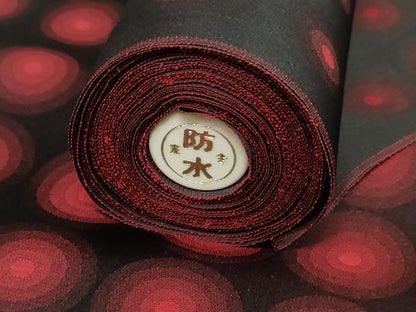 平和屋着物▼羽織・雨コート　反物　羽尺　丸文　黒地　逸品　未使用　DABJ4943zy