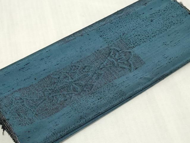 平和屋着物▼紬　反物　着尺　横段花文　逸品　未使用　DABJ4962zy