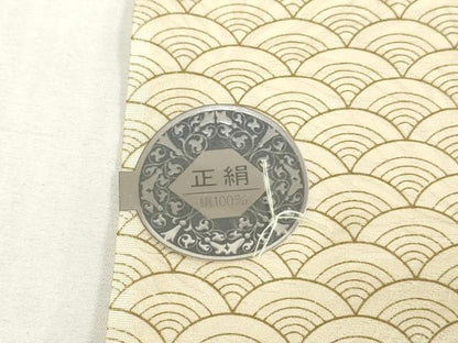 平和屋着物▼小紋　反物　着尺　青海波文　未使用　DABJ4987zy