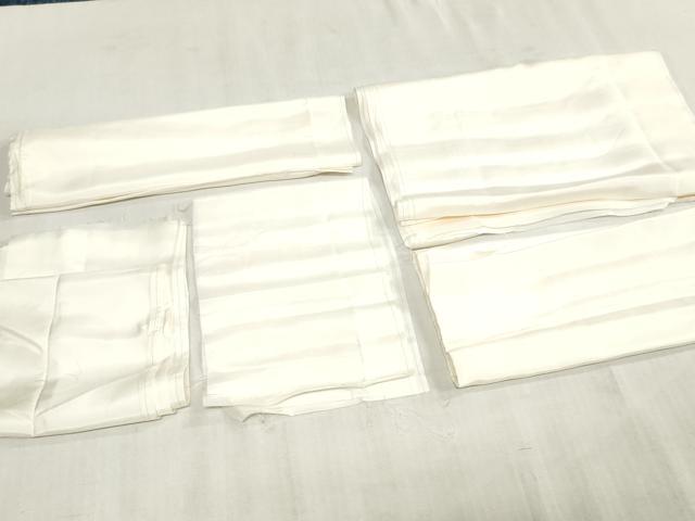 平和屋着物▼紬　解き反物　着尺　エ霞文　裁断済み　八掛・胴裏付き　逸品　DABJ4993zy