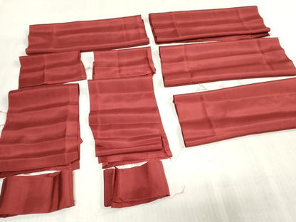 平和屋着物▼紬　解き反物　着尺　エ霞文　裁断済み　八掛・胴裏付き　逸品　DABJ4993zy