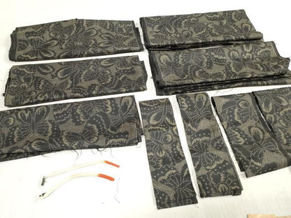平和屋着物▼羽織・コート　本場大島紬　解き反物　羽尺　7マルキ　舞蝶文　裁断済み　羽裏付き　逸品　DABJ4994zy