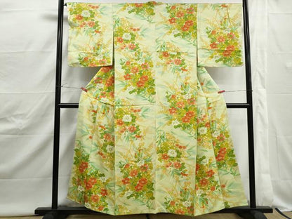平和屋着物■上質な小紋　草花文　暈し染め　金彩　正絹　逸品　DABJ5001qa