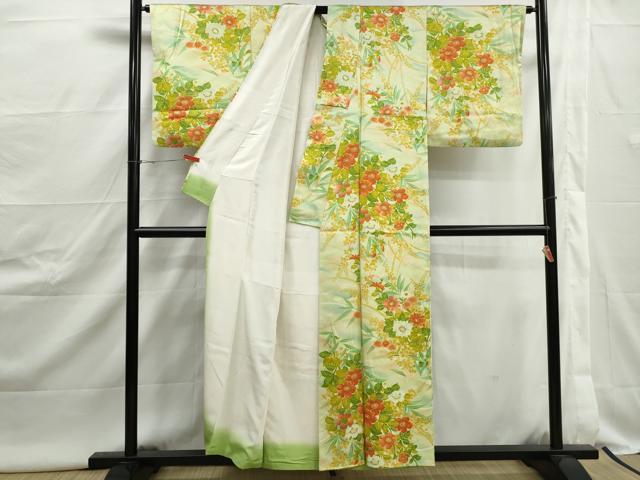 平和屋着物■上質な小紋　草花文　暈し染め　金彩　正絹　逸品　DABJ5001qa