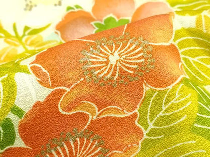 平和屋着物■上質な小紋　草花文　暈し染め　金彩　正絹　逸品　DABJ5001qa