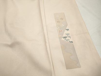 平和屋着物■色留訪問着　駒刺繍　短冊扇面花文　金彩　正絹　逸品　DABJ5002qa