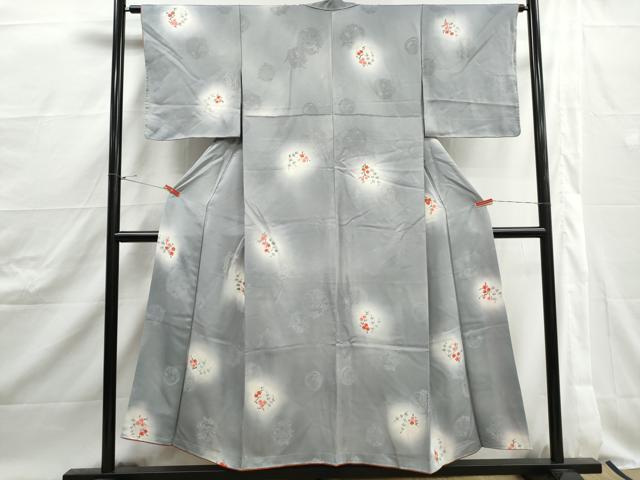 平和屋着物■上質な小紋　枝花文　暈し染め　正絹　逸品　DABJ5004qa