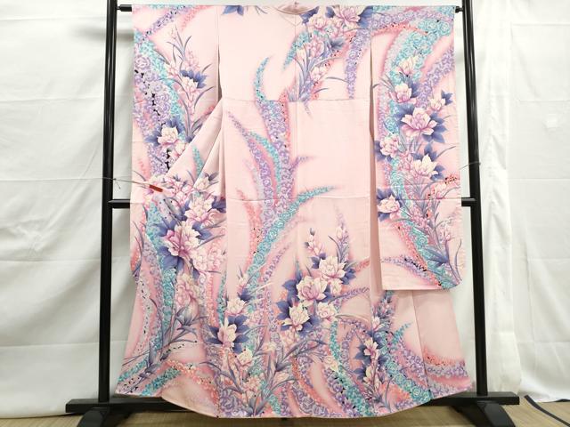 平和屋着物■豪華振袖　草花文　暈し染め　正絹　逸品　DABJ5009qa