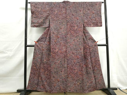 平和屋着物■上質な小紋　枝花文　暈し染め　金彩　正絹　逸品　DABJ5011qa