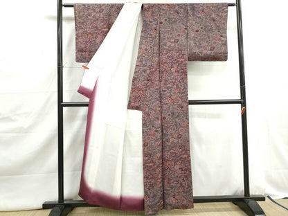 平和屋着物■上質な小紋　枝花文　暈し染め　金彩　正絹　逸品　DABJ5011qa