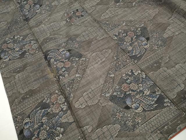 平和屋着物■本場大島紬　9マルキ　鴛鴦花文　正絹　逸品　DABJ5013qa