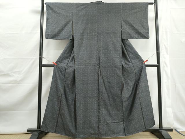 平和屋着物■本場大島紬　抽象文　正絹　逸品　DABJ5017qa