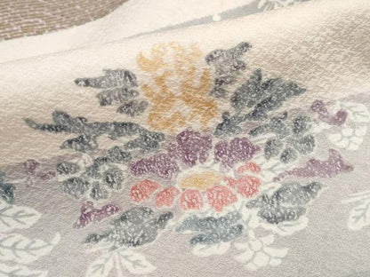 平和屋着物■上質な小紋　横段花文　正絹　逸品　DABJ5021qa