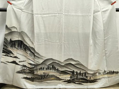平和屋着物■訪問着　手描き　人物風景文　正絹　逸品　DABJ5023qa