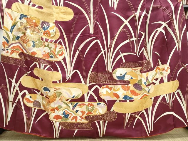 平和屋着物■豪華振袖　駒刺繍　エ霞花文　金彩　正絹　逸品　DABJ5026qa