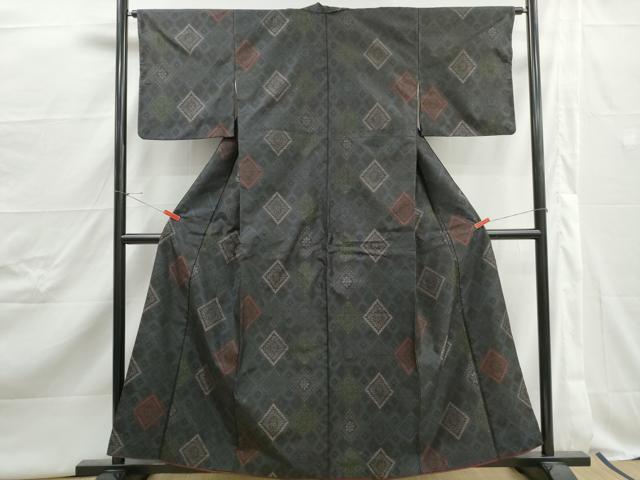 平和屋着物■本場大島紬　花菱文　正絹　逸品　DABJ5028qa