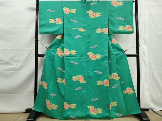 平和屋着物■上質な小紋　草花文　正絹　逸品　DABJ5037qa