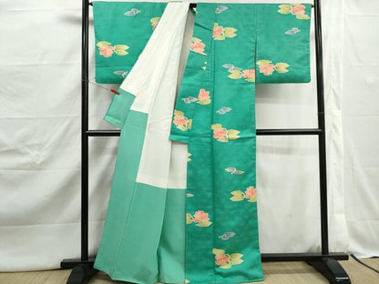 平和屋着物■上質な小紋　草花文　正絹　逸品　DABJ5037qa
