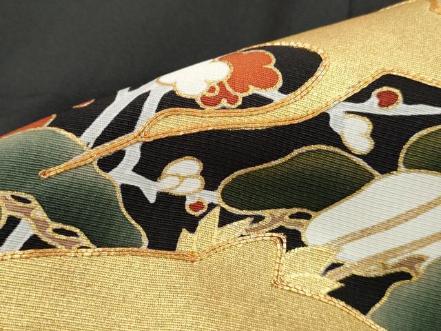 平和屋着物■豪華黒留袖　駒刺繍　破れ色紙飛鶴花文　金彩　正絹　逸品　DABJ5040qa