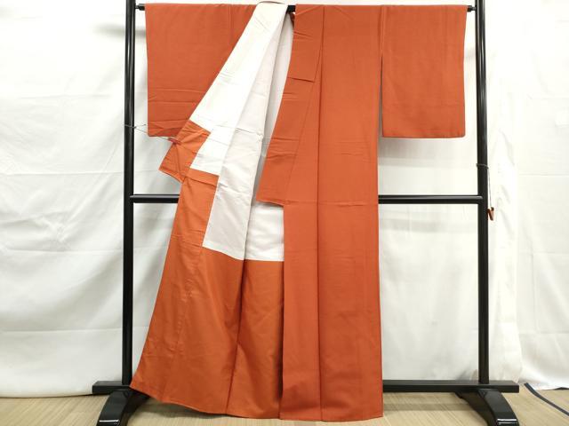 平和屋着物■上質な色無地　黄櫨染色　正絹　逸品　DABJ5042qa