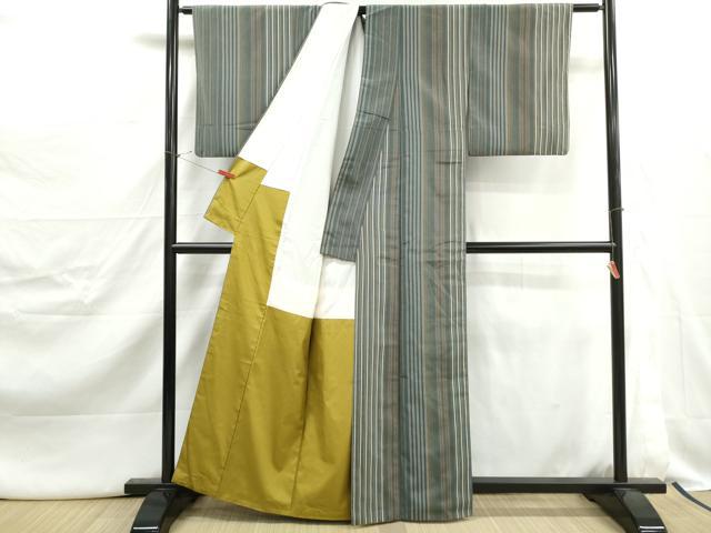 平和屋着物■上質な小紋　間道　正絹　逸品　DABJ5043qa
