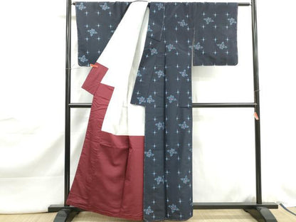 平和屋着物■上質な紬　椿文　正絹　逸品　DABJ5044qa