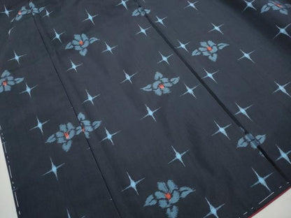 平和屋着物■上質な紬　椿文　正絹　逸品　DABJ5044qa
